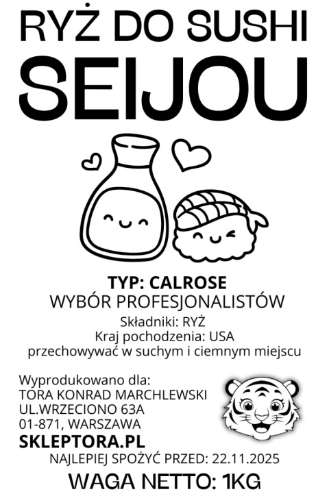 RYŻ DO SUSHI SEIJOU 1KG CALROSE