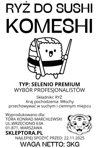 RYŻ DO SUSHI KOMESHI 4KG SELENIO PREMIUM