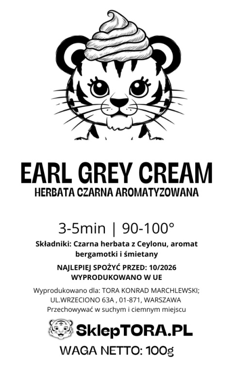 Herbata Czarna Earl Grey Cream 100g