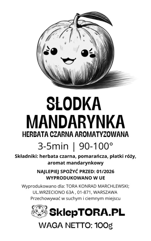 Herbata Czarna Słodka Mandarynka 100g