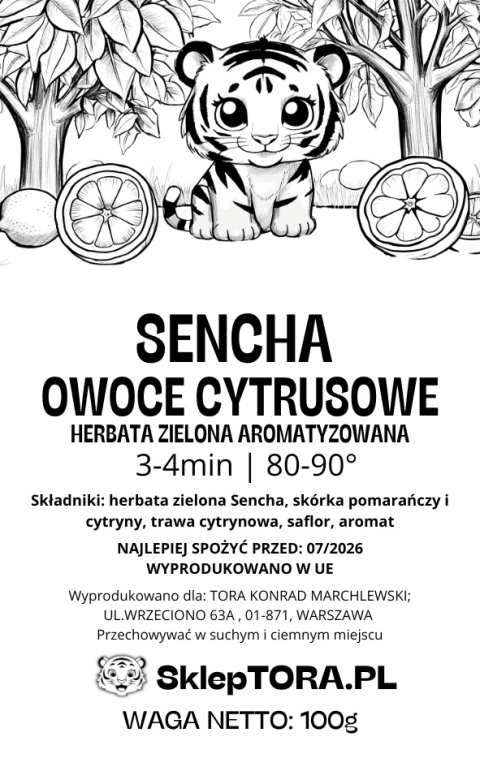 Herbata Zielona Sencha Owoce cytrusowe 100g