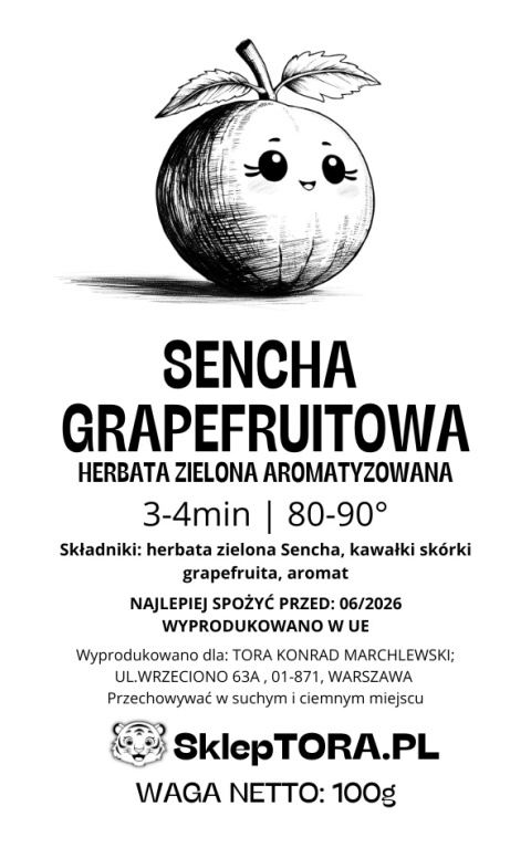 Herbata Zielona Sencha Grapefruitowa 100g