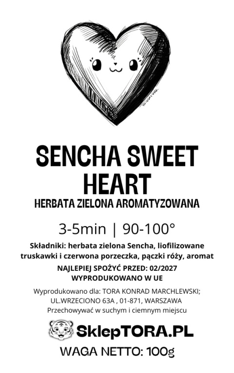 Herbata Zielona Sencha Sweet Heart 100g