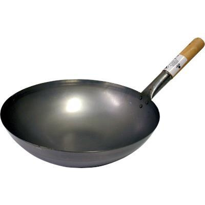 Wok ze stali węglowej zaokrąglony spód 35cm Jade Tample